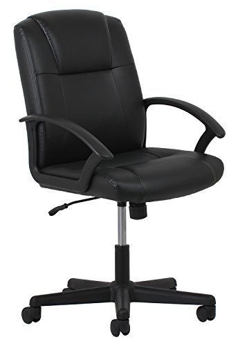 Chair with Arms Leather Executive Office Essentials by OFM Ergonomic, Black