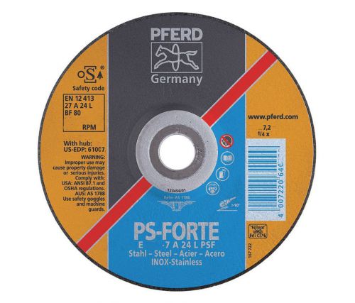 9&#034; x 1/4&#034; x 5/8&#034;-11 pferd 61007 a/o depressed center grinding wheel 1-pack; new for sale