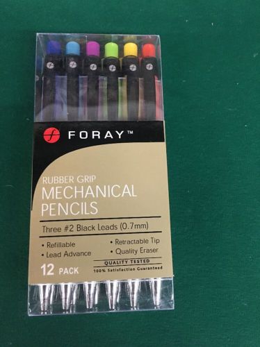 FORAY Mechanical Pencils 12 pk ASSORTED COLOR BARRELS , 0.7 mm