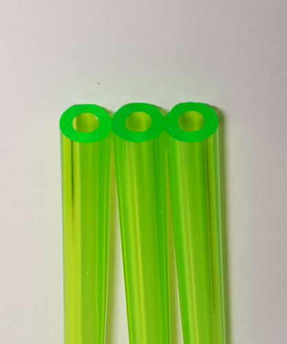 2 pcs clear lime green acrylic plexiglass tubes 1/2” od 1/4&#034; id x 12” inch long for sale