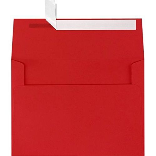 LUXPaper A4 Invitation Envelopes w/Peel &amp; Press (4 1/4 x 6 1/4) - Ruby Red (50