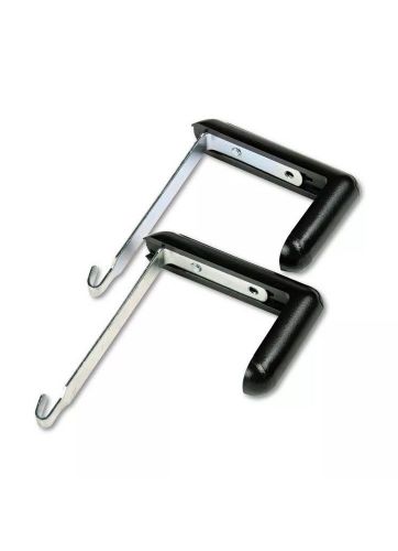 Adjustable Cubicle Hangers for 1 1/2 to 3 Inch Panels, Aluminum/Black, 2/Set