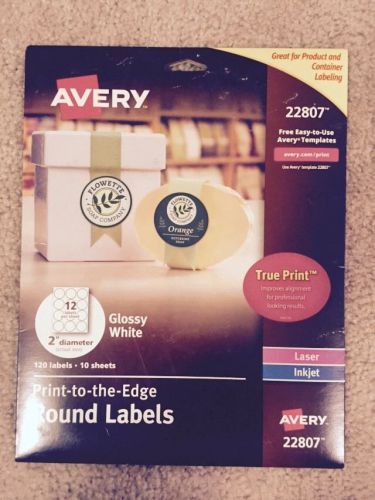 Avery Easy Peel Permanent Print-To-The-Edge Round Labels Laser/InkJet 2-I... New
