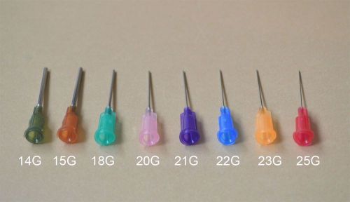 50pcs  1&#034;  23ga orange blunt dispensing needles syringe needle tips new for sale