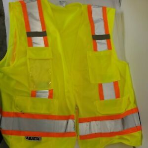 Surveyor Lime Two Tones Safety Vest , ANSI/ ISEA 107-2015/ Photo ID Pocket sz XL