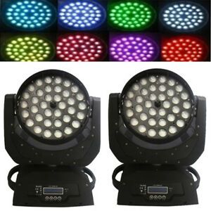 2PCS  36x LED Stage Light Wash 10W Moving Head RGBW with Zoom (4 IN 1)