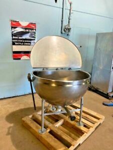 &#034;BH HUBBERT &amp; SON&#034; HD COMMERCIAL 60gal DIRECT STEAM JACKETED KETTLE WITH LID