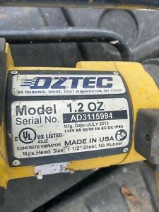Oztec 1.2 OZ Concrete Vibrator, Shaft &amp; Pencil Head