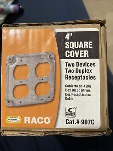 907C 4-Inch Flat Corner Square Double Duplex Receptacle - Quantity 10