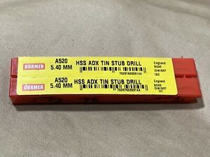 Dormer A520 5.40mm HSS ADX Tin Stub Drill Bit | 2pcs