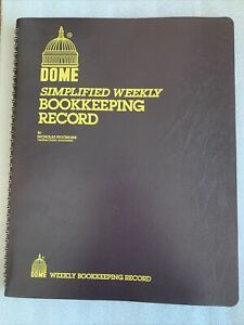Dome Bookkeeping Record Brown Vinyl Cover 128 Pages 8 1/2 x 11 Pages 600