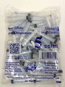 Global Medical Products 5cc/ml Oral Syringe Clear 305218 -  Bag of 50