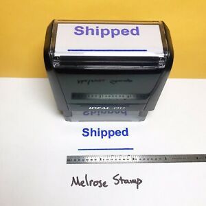 Shipped With Line Rubber Stamp Blue Ink Ideal 4913
