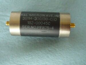 K&amp;L MICROWAVE filter, 3B114-300/30-0/0 182-000450 Ser No. PF875-4