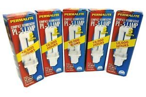 Permalite Compact Fluorescent PL-5 Lamp 5 Watts Cool White  L4405 Lot of 5