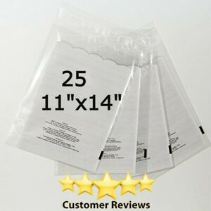 25 Pack 11x14 Self Seal 1.5 mil Suffocation Warning Clear Poly Bags Free Shippin