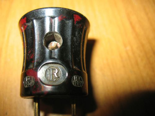 Vintage Bakelite w/ Red Specks 2 Prong Plug w/ Outlet on Top for Xmas Lights