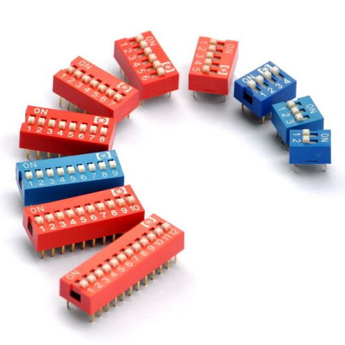 2 to 12 way pcb mountable dip switches assorted kit. for sale