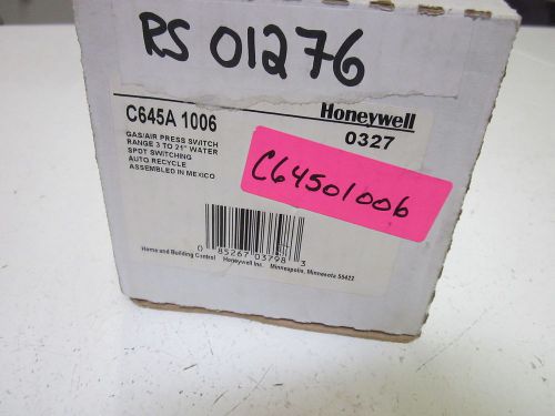 HONEYWELL C645A 1006 GAS/AIR PRESSURE SWITCH *NEW IN A BOX*