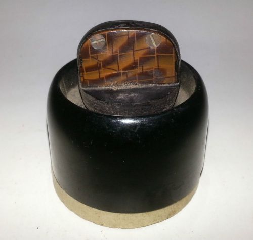 c1920 Rare Art Deco Style  Bakelite &amp; Porcelain Regulator Switch Electric Button