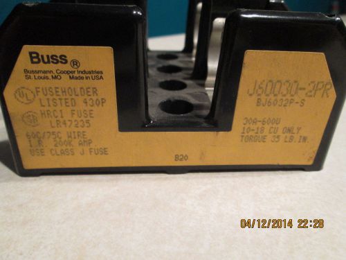 Bussmann J60030-2PR Class J Fuse Block 2P 30A 600V ! WOW !