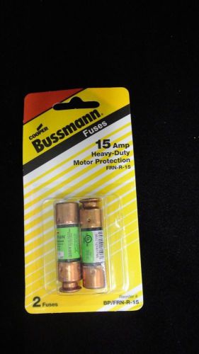 New cooper bussmann 2 fuses 15 amp heavy duty motor protection (k50) for sale