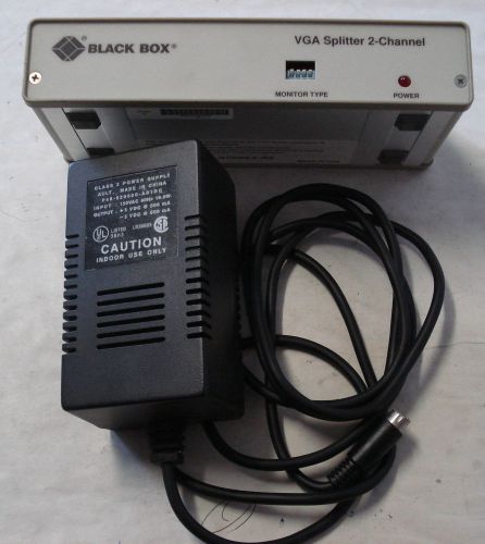 BLACK BOX AC056A-R2 VGA MIRRORING DUAL VIDEO SPLITTER 2-CHANNEL W/POWER SUPPLY