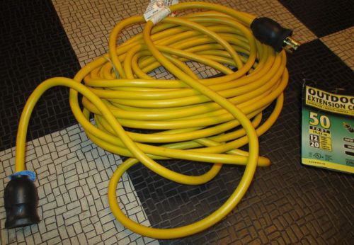 50 foot 12/3 Twist Lock Extension Cord 12 Gauge 3 Prong Leviton Electricord  NEW