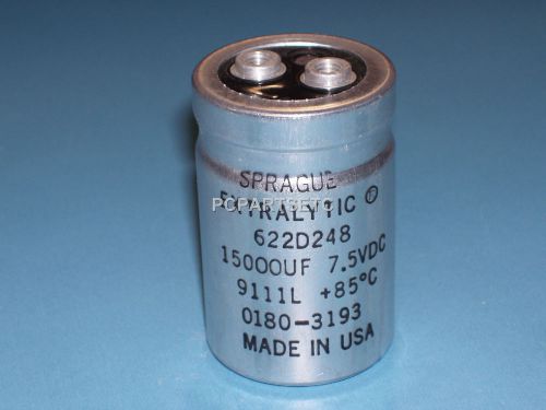 Sprague screw in extralytic capacitor 15000uf 7vdc 9111l 622d248 0180-3193 35x55 for sale