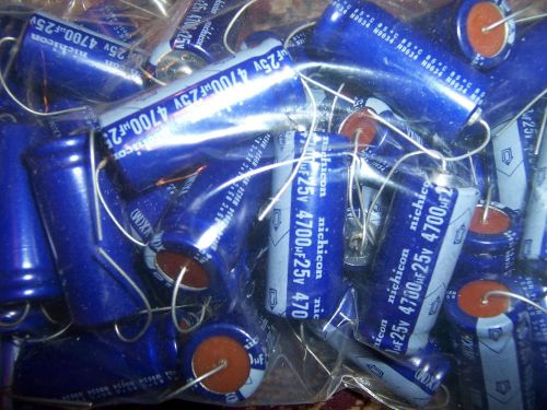 NEW (44 pcs.) Nichicon axial electrolytic capacitors 4700uf 4700 uf 25V