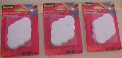 Lot of 3 pkts x 12 ~ 3M Scotch Self-Stick Felt Protective Pads 1.1/8 x 3/16 New