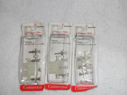 Radioshack 274-224 4 position male polarized connector  lot of 3 for sale