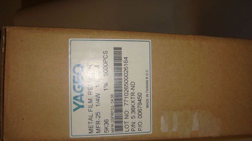 4000pcs (aprox cnt.) metalfilm resistor yageo mfr-25fbf52-5k36 for sale