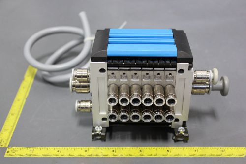 NEW FESTO 6 PORT ELECTRONIC MANIFOLD SOLENOID VALVE BANK (S18-4-54F)