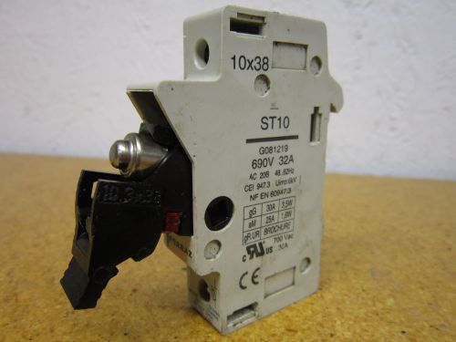Ferraz g081219 fuse block 32amp 1pole 690v with cc-tron fnq-r-1/2 fuse for sale