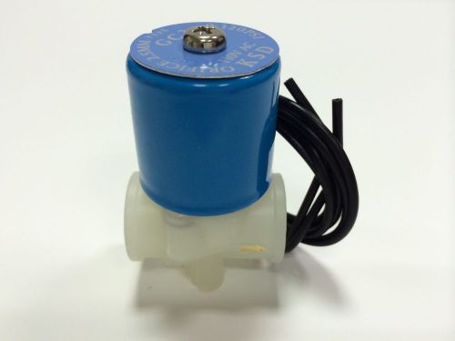 1/4&#034; npt plastic electric solenoid valve 120v ac, n/c, ro, air, water for sale