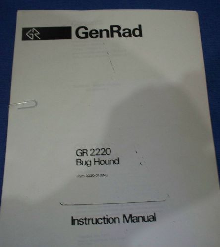 MANUAL GENRAD GENERAL RADIO  GR2220 BUG HOUND INSTRUCTIONS SCHEMATICS ETC