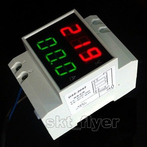 Ac 80-300v 100a digital dual display din rail ammeter voltmeter voltage 110v 220 for sale