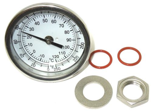 3&#034; weldless thermometer kit 2.5&#034; stem 0-250f home brewing kettle mash new 555kit for sale