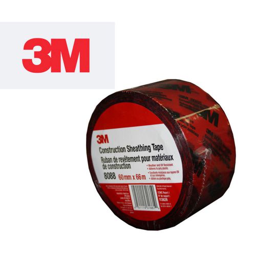 3M 8088 Red Construction Sheathing Tape 2 1/2&#034; x 66M - 4 Rolls