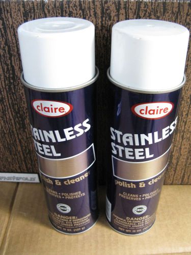 2 STAINLESS STEEL INDUSTRIAL CLEANER POLISH Claire # C- 841 Oil Based 15 Oz NSF