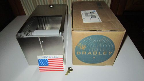 Bradley Stainless Steel, Locking Double Roll Toilet Paper Dispenser New In Box