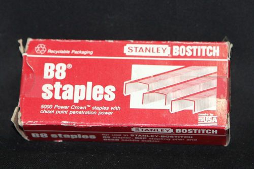STANLEY BOSTITCH B8 STAPLES BOX 5000 STCR2115 1/4&#034; POWER CROWN CHISEL POINTED