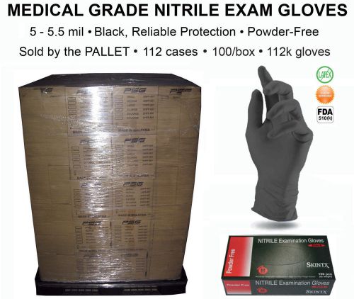PALLET - Med Grade Nitrile Exam Gloves - 5-5.5 mil - 112cases -112Kgloves-100/bx