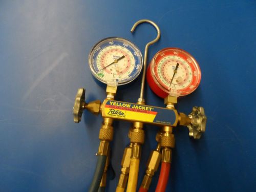 Ritchie Yellow Jacket Test Charging Manifold R-404A, R-410A, R-22 Gauges &amp; Hoses