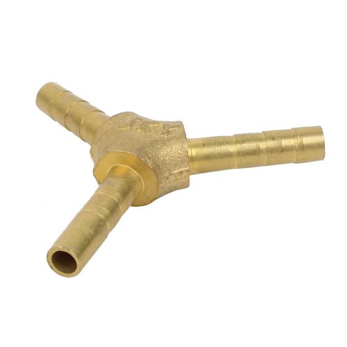 Brass 3 Way Air Gas Hose Barb Connector for 6mm Inner Dia Pipe