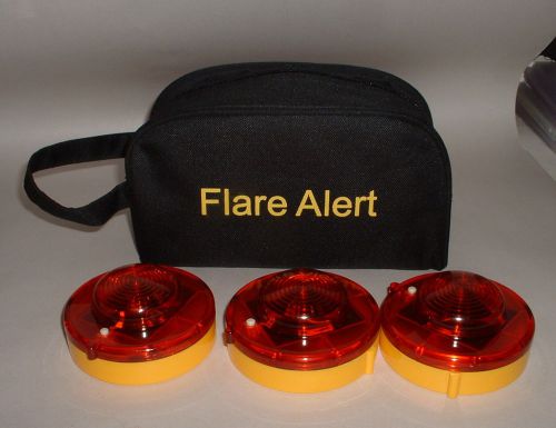 3 FLAREALERT 9-1-1 LED Safety Lighting Emergency Beacon Kit w/Storage Case