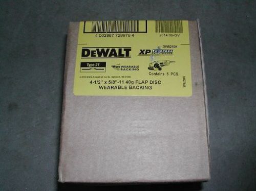 Dewalt tool dw8210h 4-1/2&#034;  by 5/8&#034;-11 z40 t27 wb flap disc new in box low price for sale