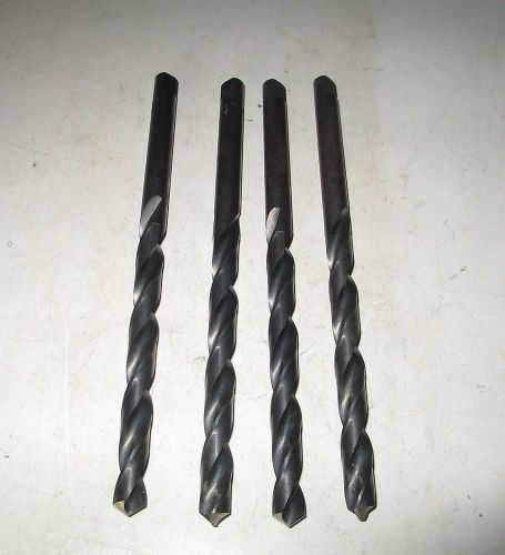 4 New Morse Size  25/64&#034; Straight Shank Automotive Tang Drive HSS Drill Bit- USA