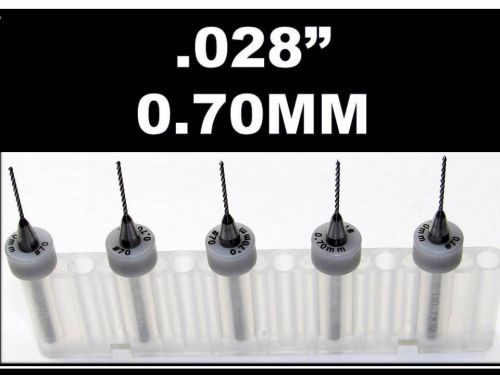 .028&#034; - #70 -  0.70mm - 1/8&#034; shank  carbide drill bits five pcs cnc dremel hobby for sale